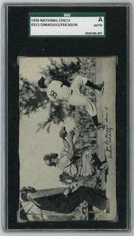 1936 R313 National Chicle Dimaggio & Erickson SGC Authentic