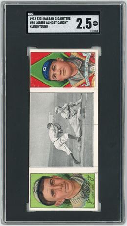 1912 T202 Hassan #90 Kling/Young Lobert Almost Caught SGC 2.5 GOOD+