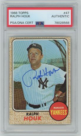 1968 Topps #47 Ralph Houk Auto PSA Authentic