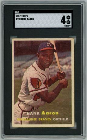 1957 Topps #20 Hank Aaron SGC 4