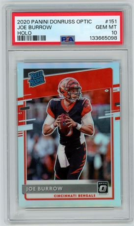 2020 Panini Donruss Optic #151 Joe Burrow Rated Rookie Holo PSA 10 GEM MINT
