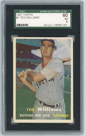 1957 Topps #1 Ted Williams SGC 5 EX