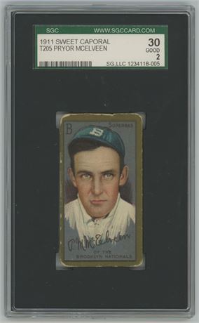 1911 T205 Sweet Caporal Pryor McElveen SGC 2 GOOD
