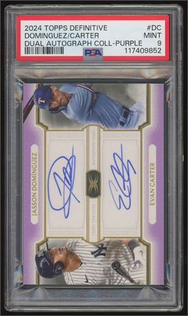 2024 Topps Definitive Dominguez/Carter Dual Auto Collection Purple 3/5 PSA 9