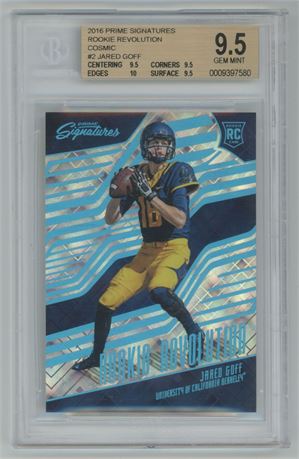2016 Prime Signatures Cosmic Jared Goff RC 43/100 BGS 9.5 GEM MINT