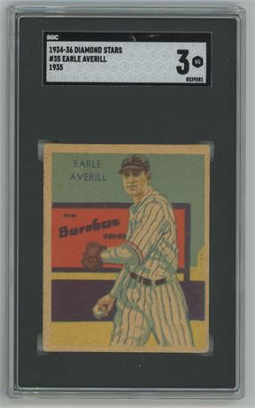 1934-36 Diamond Stars #35 Earle Averill 1935 SGC 3 VG