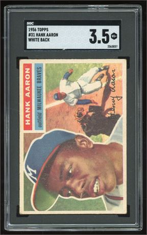 1956 Topps #31 Hank Aaron White Back SGC 3.5 VG+