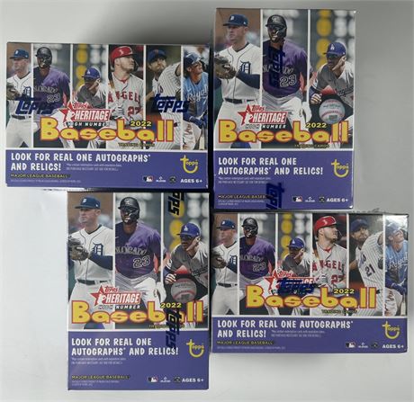 2022 Topps Heritage High Numbers Baseball Blaster Box Factory-Sealed Lot (4)