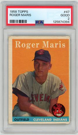 1958 Topps #47 Roger Maris RC PSA 2 GOOD