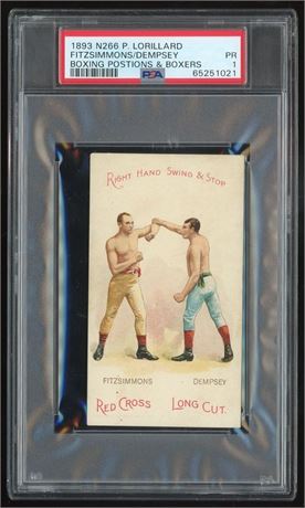 1893 N266 P. Lorillard Fitzsimmons & Dempsey Boxing Positions & Boxers PSA 1