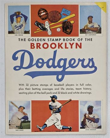 1955 Golden Stamp Book Brooklyn Dodgers -All Stamps Intact! J Robinson (READ)