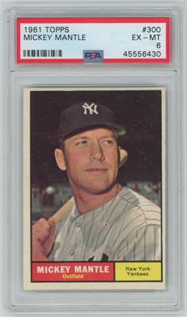 1961 Topps #300 Mickey Mantle PSA 6 EXMT