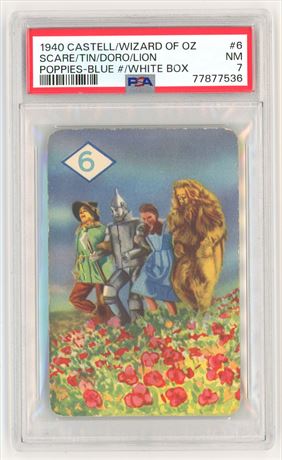 1940 Castell Wizard Of Oz #6 Scarecrow, Tin Man, Dorothy, and Lion Poppies PSA 7