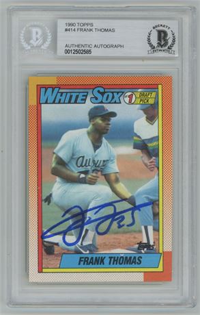 1990 Topps #414 Frank Thomas RC Autograph BGS Authentic