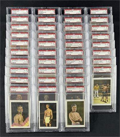 1928 Amatller Chocolate Boxing Complete Graded Set (1-38) PSA 3-7 w/ Dempsey