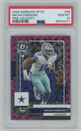 2022 Donruss Optic #56 Micah Parsons Pink Velocity /79 PSA 10 GEM MINT