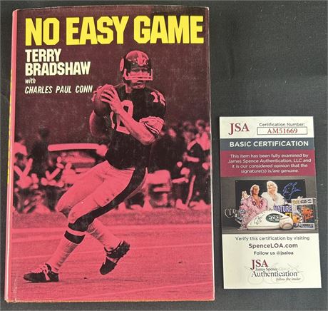 1973 Hard Cover Book No Easy Game w/ Terry Bradshaw Autograph JSA Certified