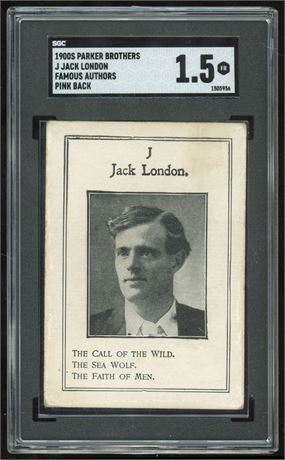 1900s Parker Brothers Famous Authors J Jack London Pink Back SGC 1.5 FAIR