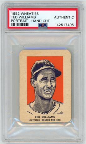 1952 Wheaties Ted Williams Portrait - Hand Cut PSA Authentic
