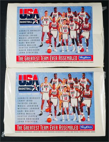 1992 Skybox USA Basketball Box Lot (2) Factory Sealed