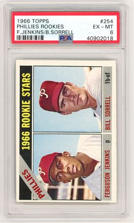 1966 Topps #254 Fergie Jenkins RC PSA 6 EXMT