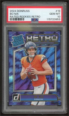 2024 Donruss #19 Bo Nix Rated Rookies Retro PSA 10 GEM MINT
