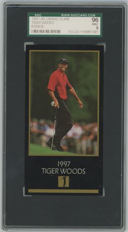 1997-99 Grand Slam Tiger Woods RC SGC 9 MINT