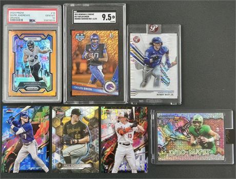 2023-24 Mixed Sport Lot (7) w/ Andrews PSA 10 106/249,Nix 25/25, Skenes, Witt Jr
