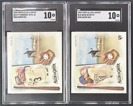 2020 Topps Allen & Ginter SGC 10 Graded Star Lot (2) w/ Tatis Jr. & Bo Bichette