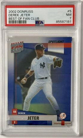 2002 Donruss #5 Derek Jeter Best of Fan Club 54/100 PSA 7 NM