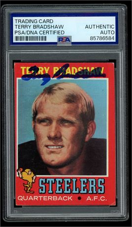1971 Topps #156 Terry Bradshaw RC PSA Authentic Auto