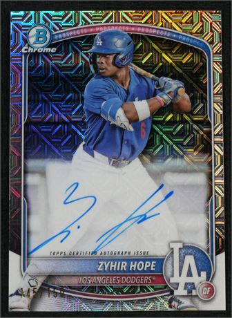 2025 Bowman Chrome 145/150 Zyhir Hope RC Choice HTA Refractor