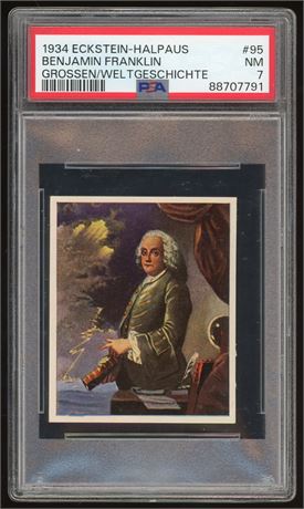 1934 Eckstein-Halpaus #95 Benjamin Franklin Grossen Weltgeschichte PSA 7 NM