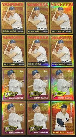 2012 Topps Mickey Mantle Gold Refractor Lot (12)