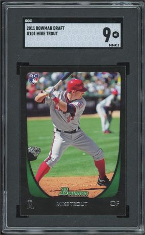 2011 Bowman Draft #101 Mike Trout RC SGC 9 MINT