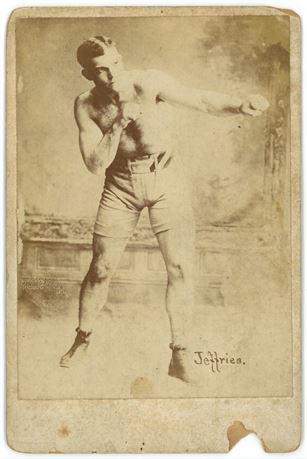 1899 Boxing Jim Jeffries Cabinet Photo Low Grade
