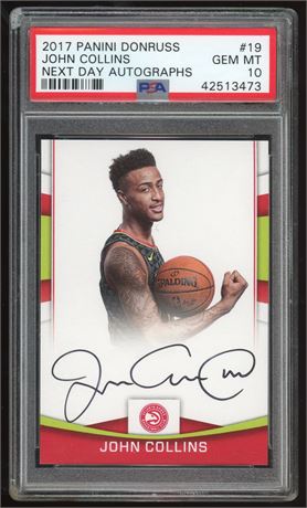 2017 Panini Donruss #19 John Collins RC Next Day Autos PSA 10 GEM MINT POP 1