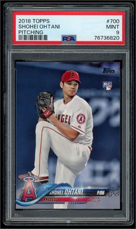 2018 Topps #700 Shohei Ohtani RC Pitching PSA 9 MINT