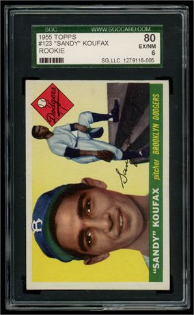 1955 Topps #123 Sandy Koufax RC SGC 6 EXMT