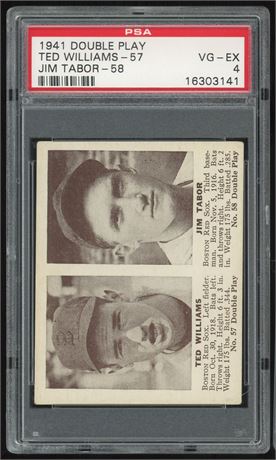 1941 Double Play Ted Williams - 57 Jim Tabor - 58 PSA 4 VGEX