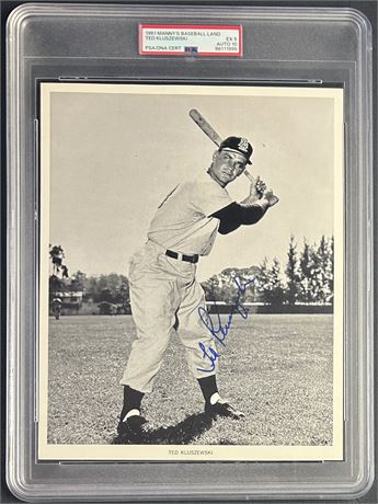 1961 Manny's Baseball Land Ted Kluzewski PSA 5 Auto 10 Only Graded Example