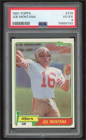1981 Topps #216 Joe Montana RC PSA 4 VGEX