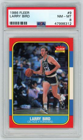 1986 Fleer #9 Larry Bird PSA 8 NMMT