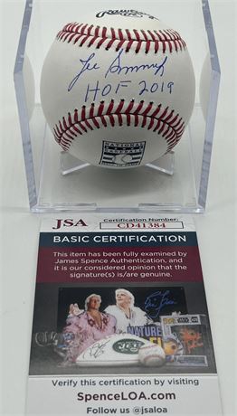Lee Smith Autographed HOF Major League Baseball w/ "HOF 2019" Inscription JSA