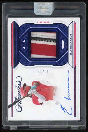 2023 Panini Flawless Signature Materials Elly De La Cruz Patch Auto 10/15