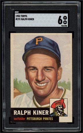 1953 Topps #191 Ralph Kiner SGC 6