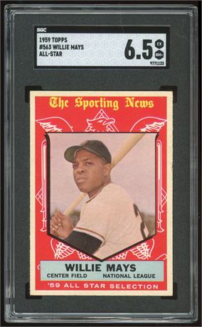 1959 Topps #563 Willie Mays All Star Hi#  SGC 6.5 EXMT+ Beauty!