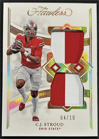 2023 Panini Flawless Collegiate CJ Stroud Rookie Patch 4/10
