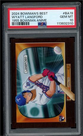 2024 Bowman's best Wyatt Langford RC 1955 Bowman Anime PSA 10 GEM MINT
