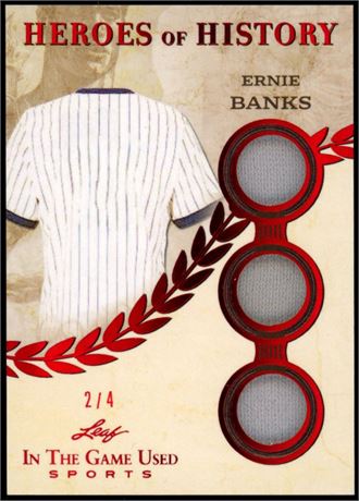 2025 Leaf Baseball Ernie Banks Heroes Of History Triple Patch 2/4